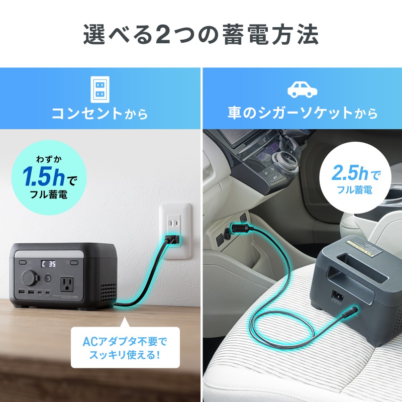 SANWA SUPPLY（サンワサプライ） ポータブル電源 102.4Wh AC出力 200W