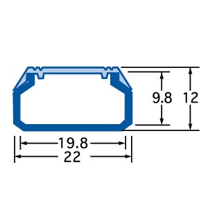 ケーブルモール 配線カバー 角型 中 幅：22mm 3本収納可能（1m