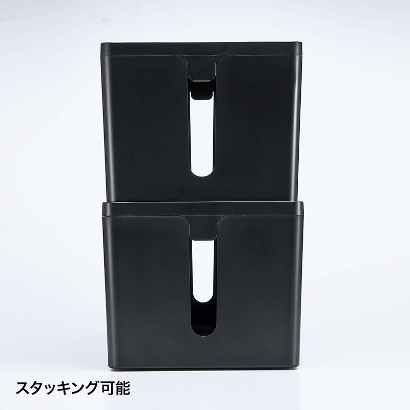 ケーブル＆タップ収納ボックス Sサイズ ブラック（CB-BOXP1BKN2）｜sanwadirect｜09