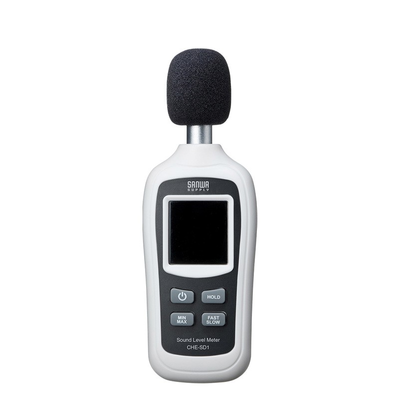 デジタル騒音計 サウンドレベルメーター サウンドメーター 騒音計 騒音測定器 小型 バックライト 気温測定機能付き（CHE-SD1）｜sanwadirect