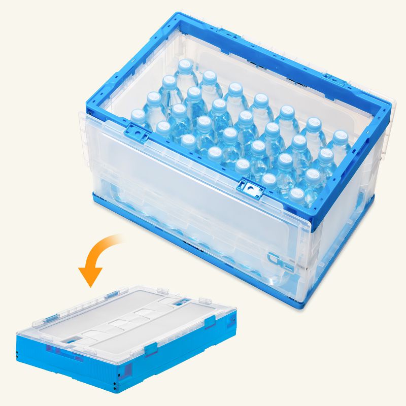 SANWA SUPPLY（サンワサプライ） 折りたたみコンテナ 50L 透明 ふた