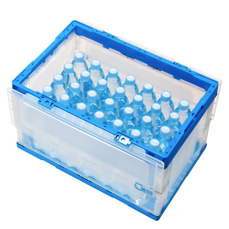 SANWA SUPPLY（サンワサプライ） 折りたたみコンテナ 50L 透明 ふた