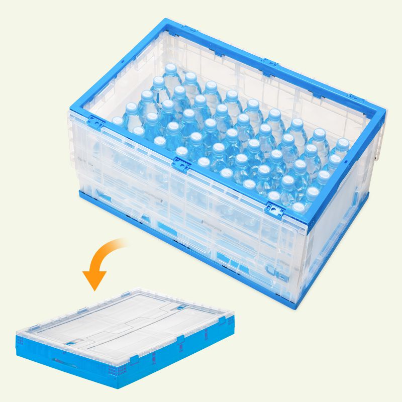 SANWA SUPPLY（サンワサプライ） 折りたたみコンテナ 75L 透明 ふた