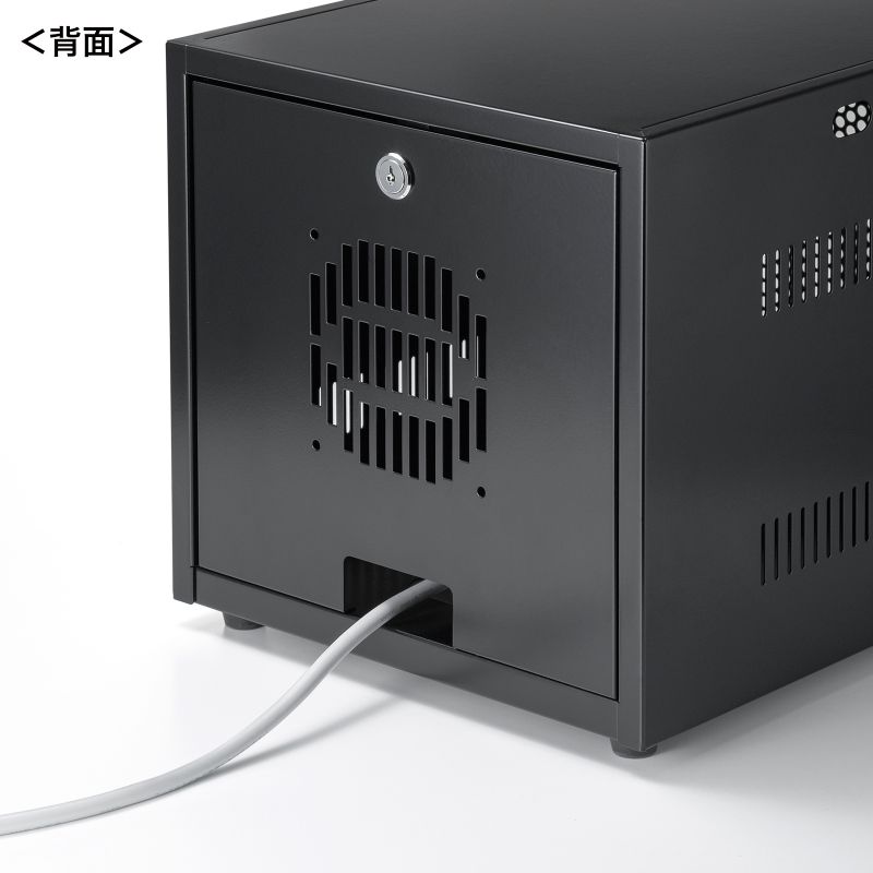 機器収納ボックス 機器収納ラック マルチラック NAS、HDD、ルーター、ネットワーク機器 幅30×奥行35×高さ30cm 鍵付 CP-KBOX6BK｜sanwadirect｜11