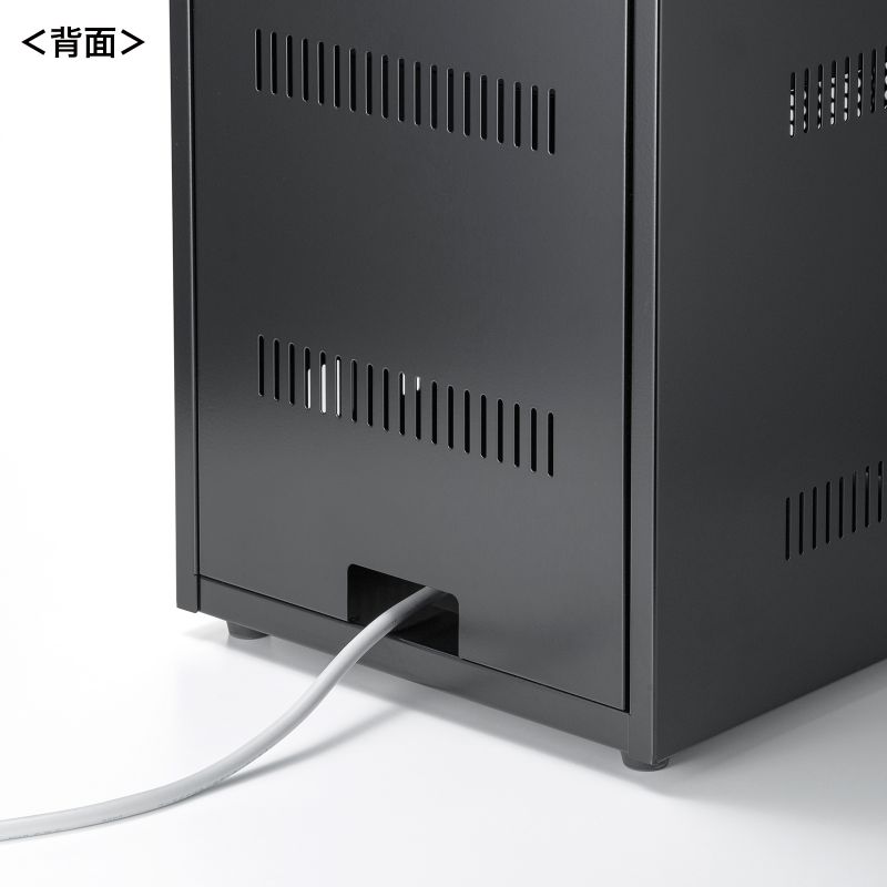 機器収納ボックス 機器収納ラック マルチラック NAS、HDD、ルーター、ネットワーク機器 幅30×奥行35×高さ60cm 鍵付 CP-KBOX7BK｜sanwadirect｜13