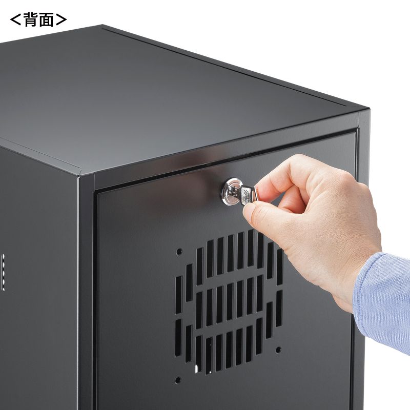 機器収納ボックス 機器収納ラック マルチラック NAS、HDD、ルーター、ネットワーク機器 幅30×奥行35×高さ60cm 鍵付 CP-KBOX7BK｜sanwadirect｜08