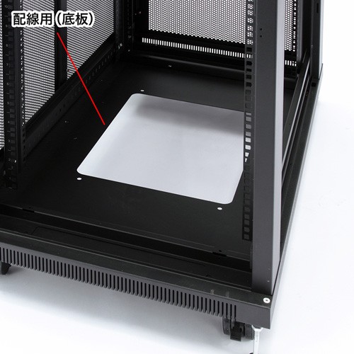 19インチサーバーラック （ 小型 12U 奥行110cm メッシュパネル 棚板×1枚 スライド棚×1枚付き ） サンワサプライ直営店 CP-SVC12Uの画像