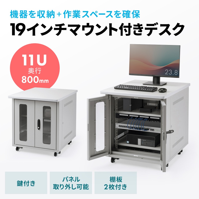 SANWA SUPPLY（サンワサプライ） サーバーラック 19インチマウント付き