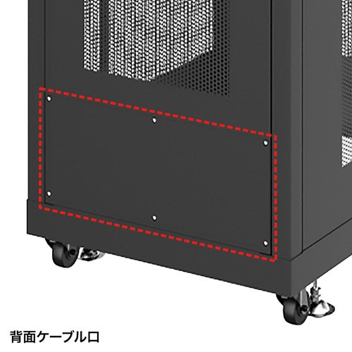 19インチサーバーラック （ 中型 24U 奥行100cm メッシュパネル ブラック ） CP-SVN2410MBKN｜sanwadirect｜09