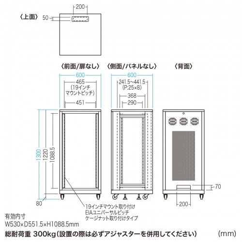SANWA SUPPLY（サンワサプライ） サーバーラック 19インチ 中型 24U 幅 