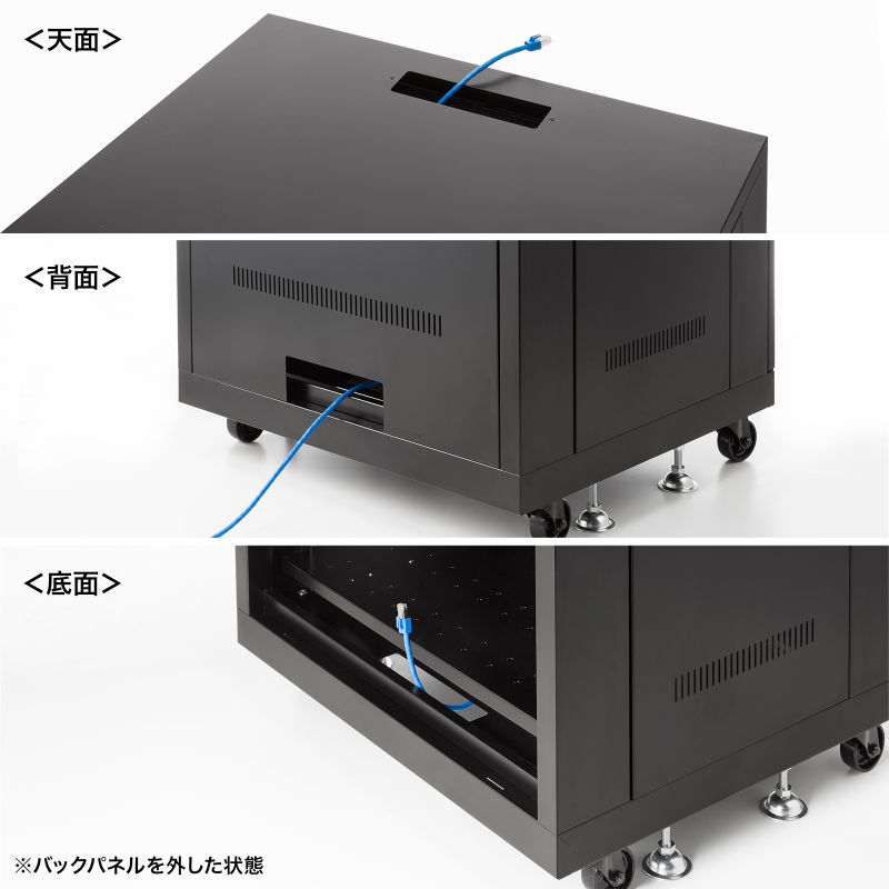 SANWA SUPPLY（サンワサプライ） 機器収納ラック 棚板×3枚 鍵付き 幅70