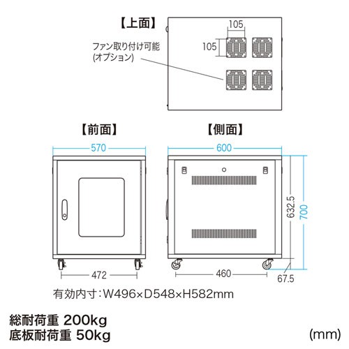 SANWA SUPPLY 19インチサーバーラック （ 小型 12U 奥行60cm
