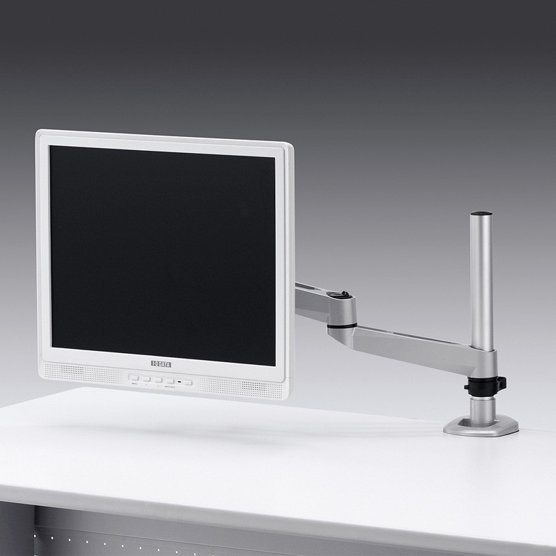 シルバー モニターアーム アルミニウム製 補助プレート付