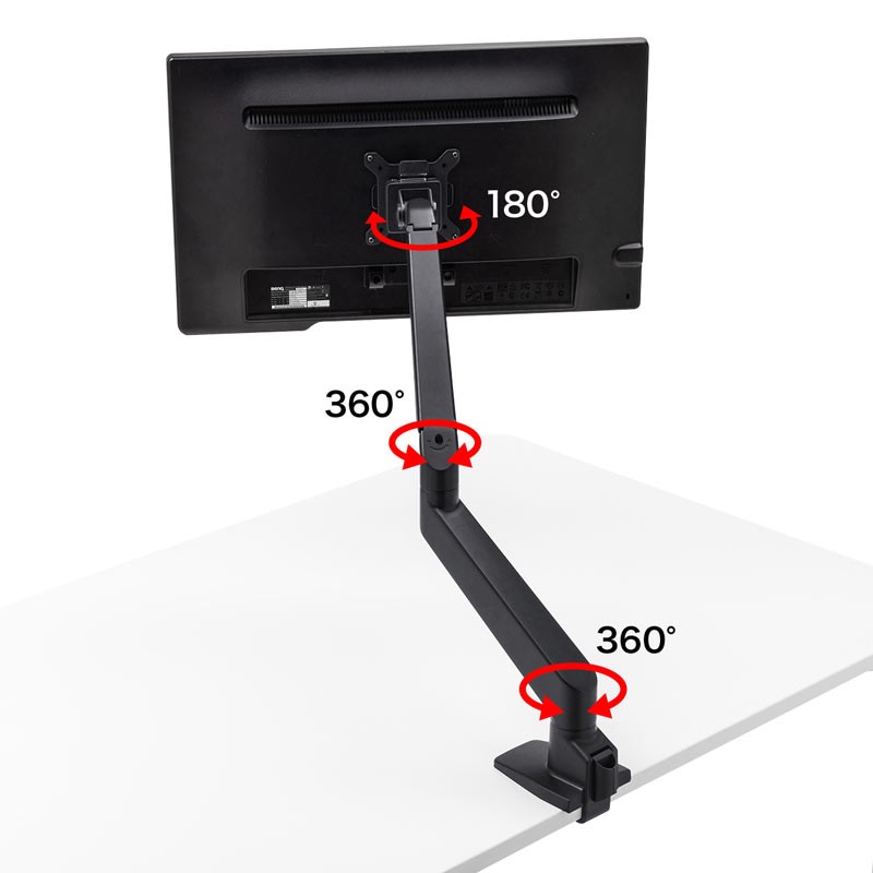 液晶モニターアーム 垂直水平 多関節 VESA規格 ブラック（CR-LA1301BKN2）｜sanwadirect｜03