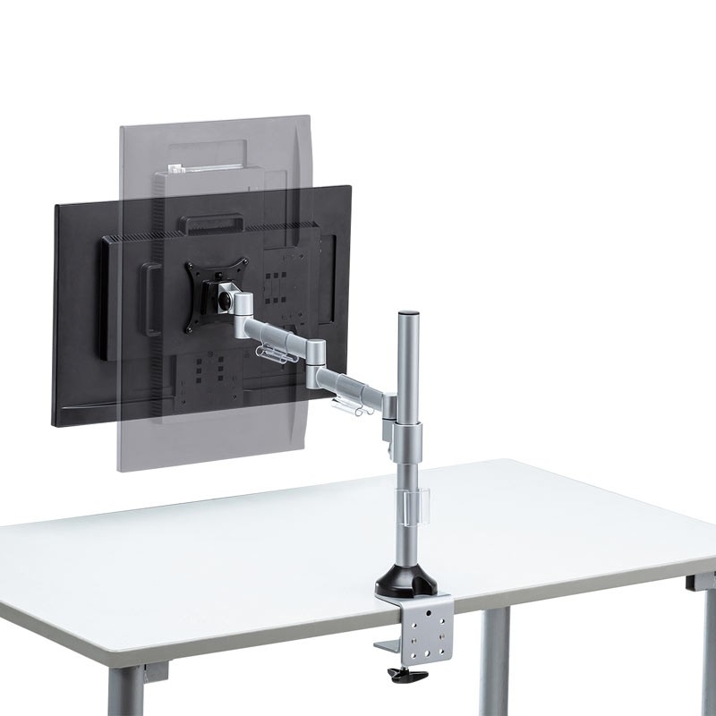 クランプ式モニターアーム シルバー SANWA SUPPLY（サンワサプライ） モニターアーム 32インチ対応