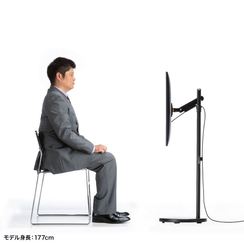 サンワサプライ キャスター付モニタースタンド（ブラック） CR-LAST37BK CR-LAST37BK【キャスター付モニタースタンド（ブラック）】置き場を