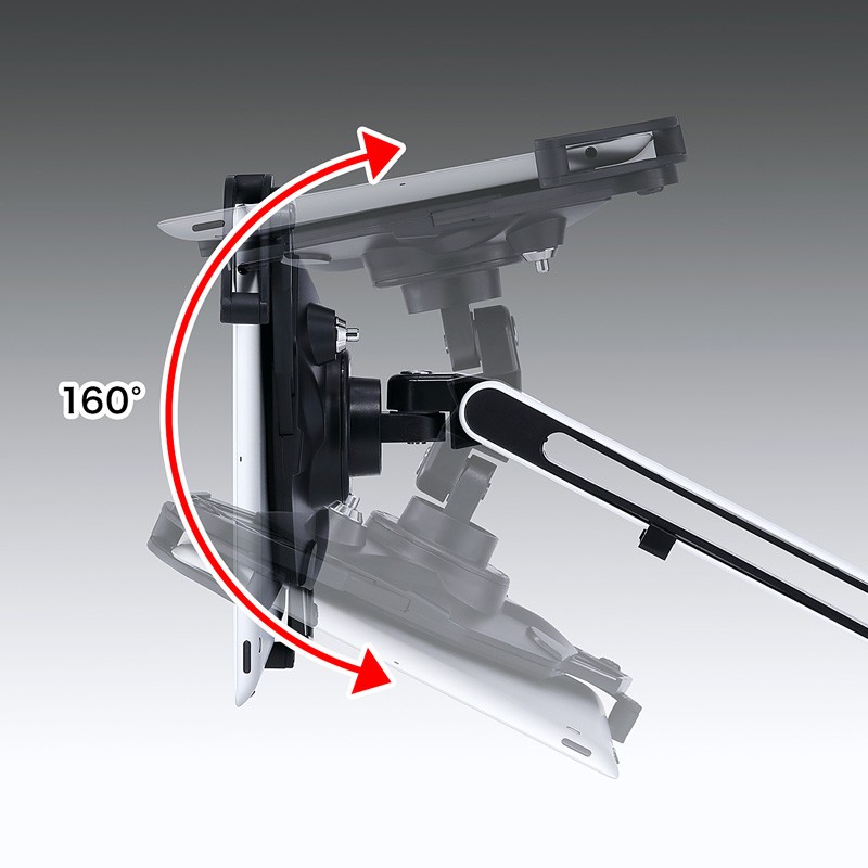 iPadスタンド タブレットスタンド タブレットホルダー アームスタンド 2本アーム 角度調整 クランプ式 （CR-LATAB9）｜sanwadirect｜16