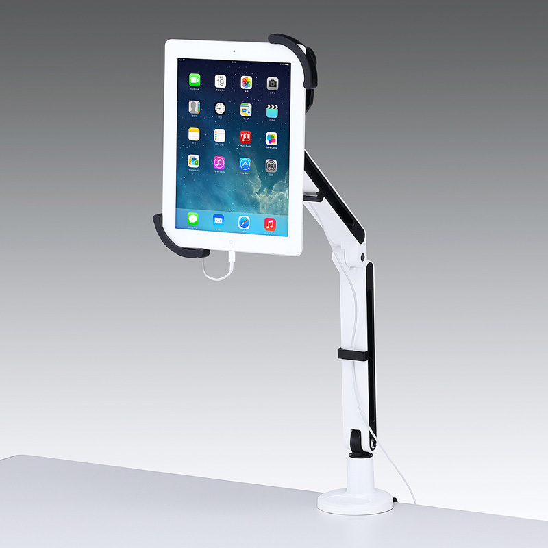 iPadスタンド タブレットスタンド タブレットホルダー アームスタンド 2本アーム 角度調整 クランプ式 （CR-LATAB9）｜sanwadirect｜04