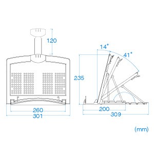 書見台 原稿台 データホルダー スタンドタイプ パソコンや本も立てられる（20枚クリップ可） A4 B5サイズ（DH-316）｜sanwadirect｜02