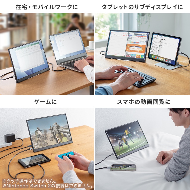 SANWA SUPPLY（サンワサプライ） モバイルモニター 14インチ スタンド