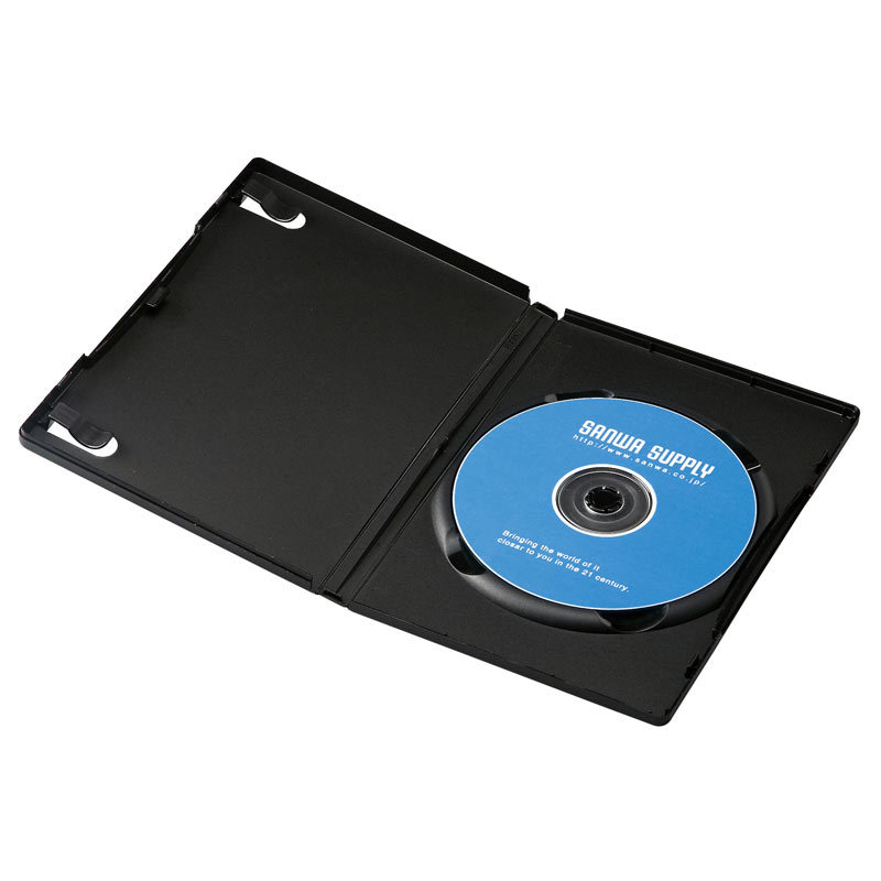 DVDトールケース 1枚収納 3枚セット ブラック（DVD-TN1-03BKN）