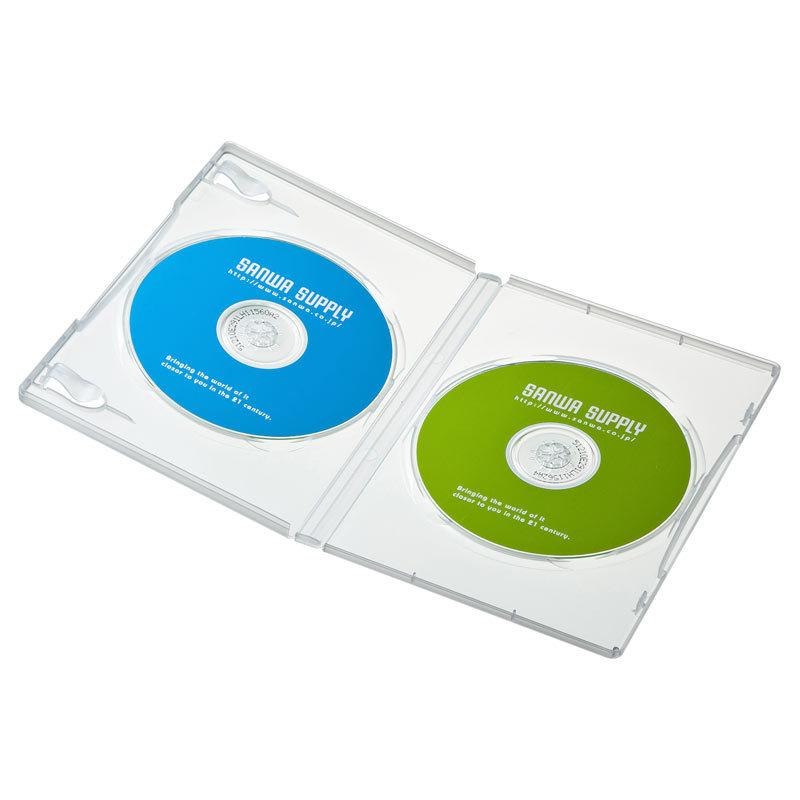 DVDトールケース 2枚収納 10枚セット クリア（DVD-TN2-10CLN）｜sanwadirect
