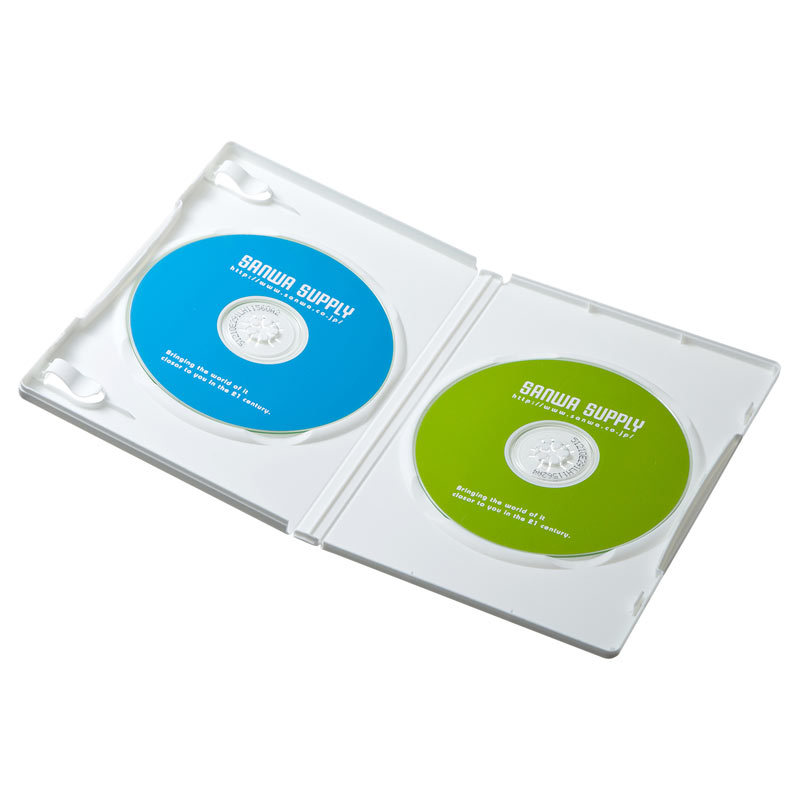DVDトールケース 2枚収納 10枚セット ホワイト（DVD-TN2-10WN）