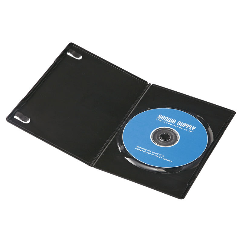 スリムDVDトールケース 1枚収納 10枚セット ブラック（DVD-TU1-10BKN）