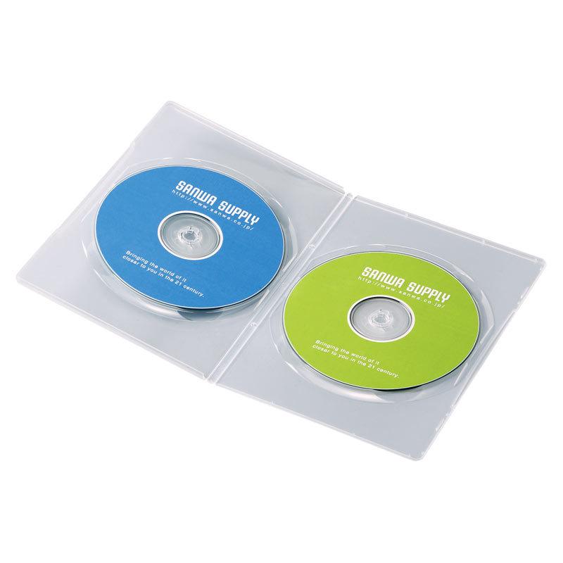 スリムDVDトールケース 2枚収納 10枚セット クリア（DVD-TU2-10CLN）｜sanwadirect