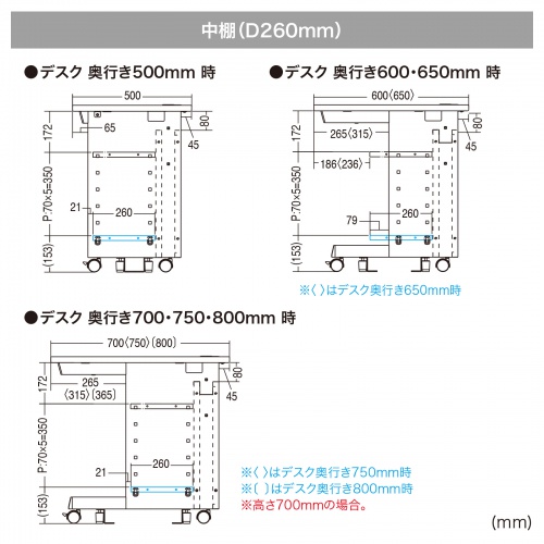 eデスク セミーオーダーデスク 中棚 幅180cm用 ブラック 奥行26cm EN-1803BK_1