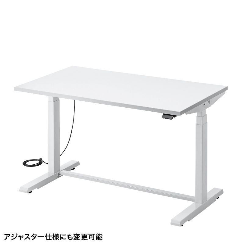 昇降デスク 作業台 バッテリー搭載 昇降 高さ調節 幅120cm パソコンデスク スタンディングデスク 耐荷重100kg ホワイト 【workdeskset】 ERD-WDK12070W