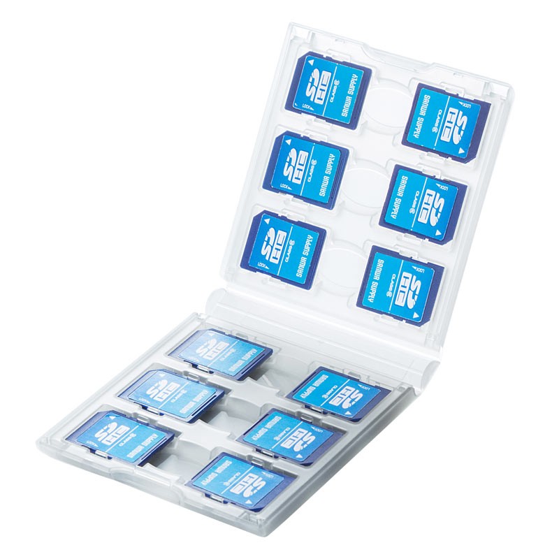 SDカードケース 12枚収納 クリア FC-MMC26CL | SANWA SUPPLY