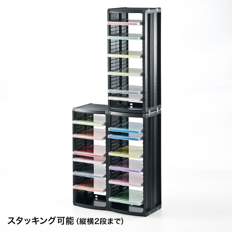 組立て式CDラック W147×D123×H355mm 26枚収納 ブラック（FCD-CB26BK） | SANWA SUPPLY | 08