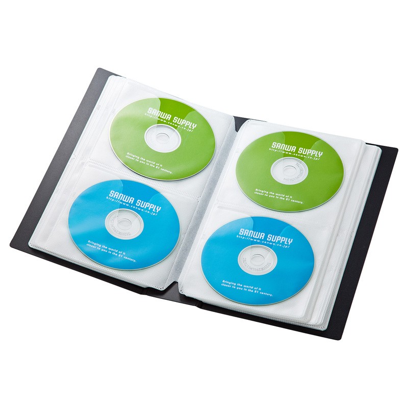 DVD CDファイルケース 72枚収納 ブラック（FCD-FL72BK） | SANWA SUPPLY | 01