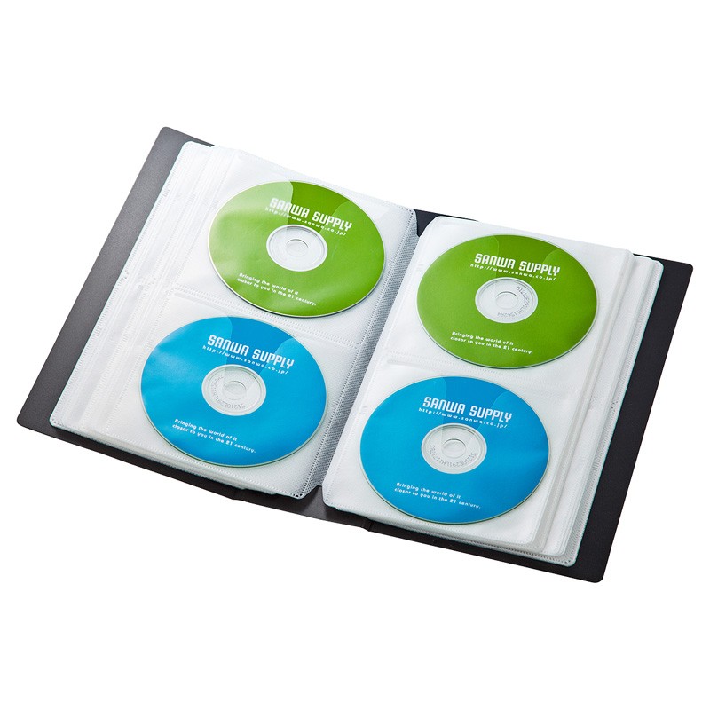DVD CDファイルケース 96枚収納 ブラック（FCD-FL96BK） | SANWA SUPPLY | 01