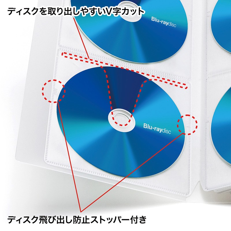 ブルーレイディスク対応ファイル型ディスクケース 104枚収納 クリア（FCD-FLBD104CL） | SANWA SUPPLY | 03