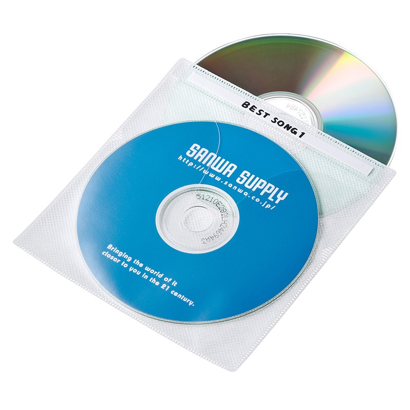 CDケース DVDケース 不織布ケース 100枚入り ホワイト 収納ケース メディアケース [FCD-FN100WN]