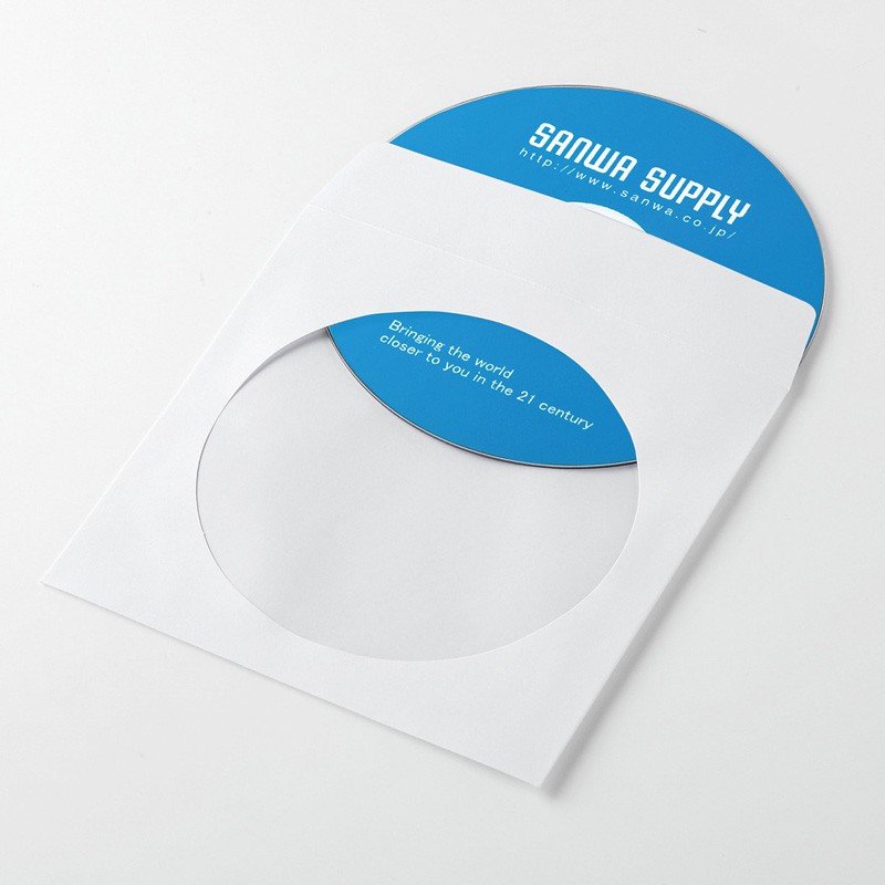 DVDケース CDケース 50枚セット 紙製 スリム 薄型 収納 保護 保管 メディアケース ディスクケース ホワイト 白 FCD-PS50WN｜sanwadirect