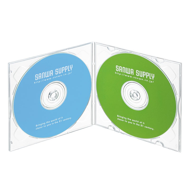 Blu-ray DVD CDケース 2枚収納ソフトタイプ 10枚セット FCD-PSW10CL | SANWA SUPPLY | 01