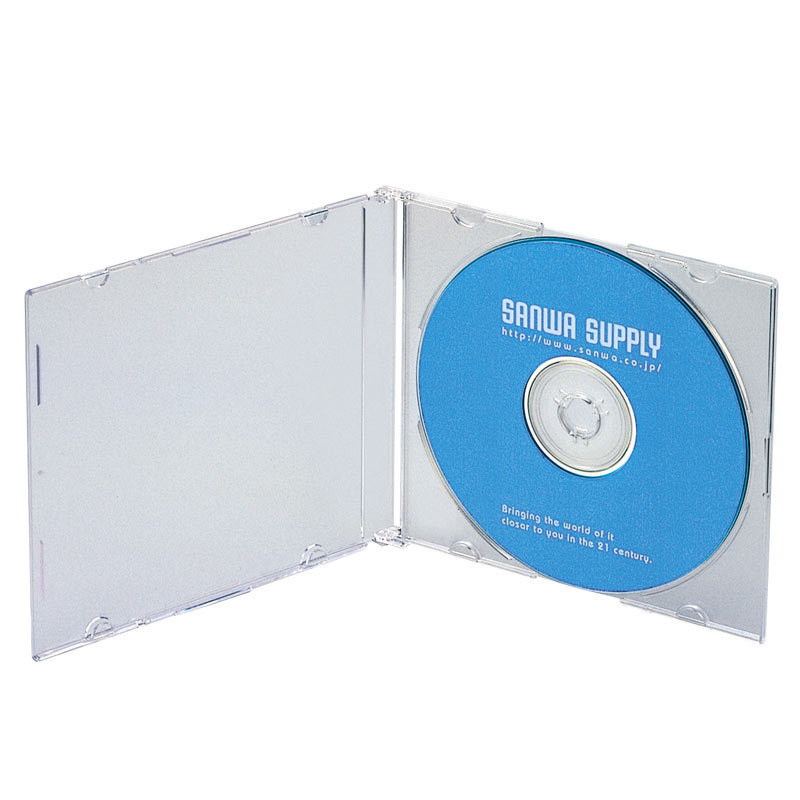 Blu-ray DVD CDケース スリムタイプ 100枚セット クリア（FCD-PU100CLN） | SANWA SUPPLY | 01