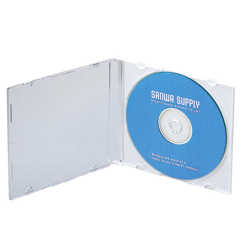 Blu-ray DVD CDケース スリムタイプ 10枚セット ホワイト（FCD-PU10MWN） | SANWA SUPPLY | 01