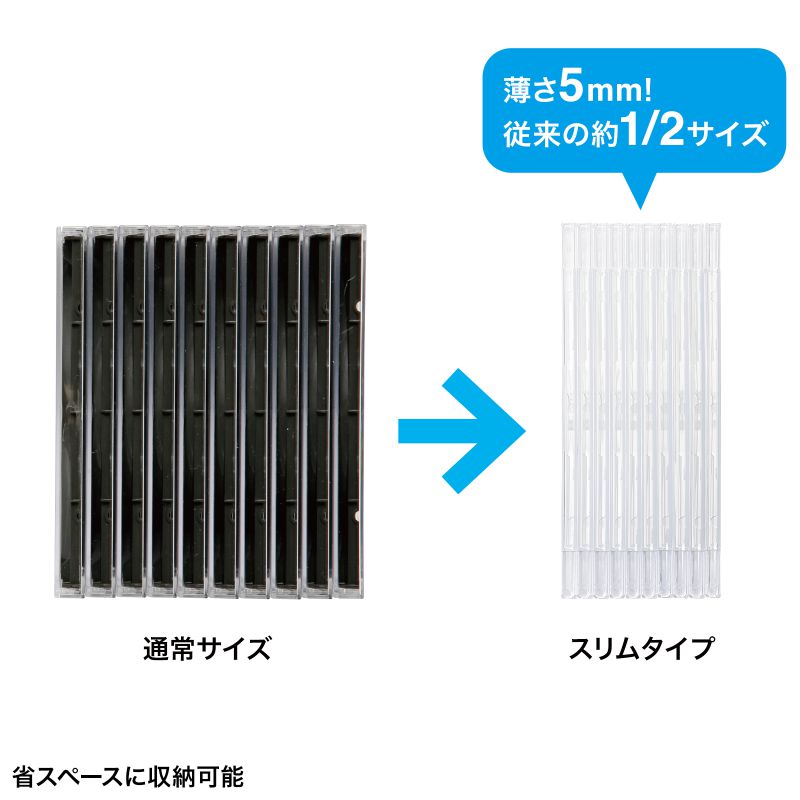 Blu-ray DVD CDケース 1枚収納 ソフトタイプ 10枚セット クリア FCD-PUS10CL | SANWA SUPPLY | 02