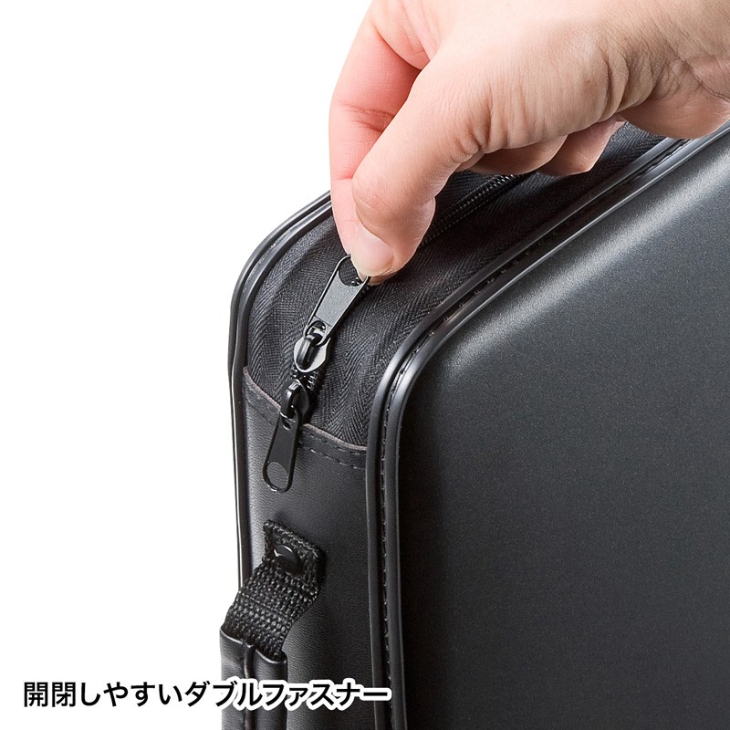 DVDケース 収納 CDケース 160枚収納 保護 保管 ファイルケース メディア ディスク セミハードケース ブラック FCD-WL160BK | SANWA SUPPLY | 06