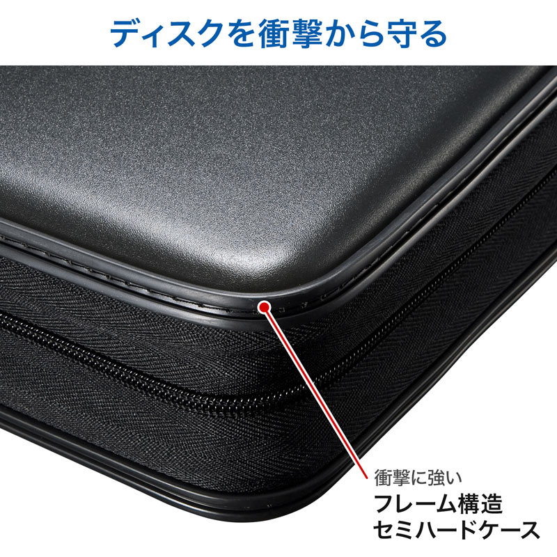 CDジャケット収納対応セミハードケース 96枚収納 ブラック（FCD-WLBD96BBK） | SANWA SUPPLY | 02