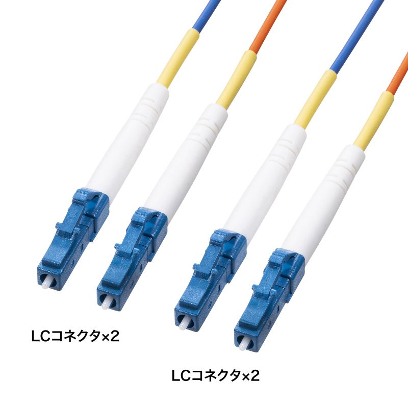 光ファイバーケーブル 50m 2芯 光通信ケーブル 光ケーブル シングルモード LC-LC コード集合型 難燃性 メッシュカバー付き HKB-CSLCLC1-050