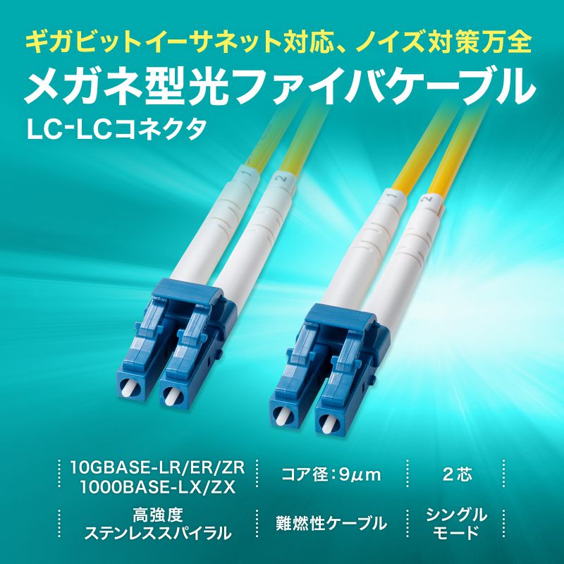 SANWA SUPPLY（サンワサプライ） 光ファイバケーブル 補強メガネ型 2芯