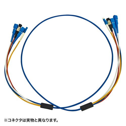 ロバスト光ファイバケーブル LCコネクタ 50m ブルー（HKB-LCLCRB1-50）