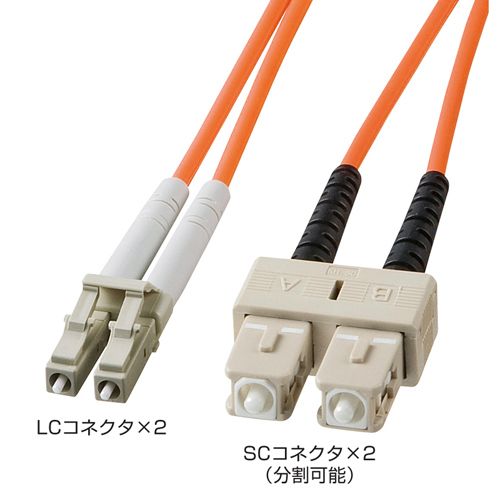 SANWA SUPPLY（サンワサプライ） 光ケーブル LC-SCコネクタ 2m コア径 