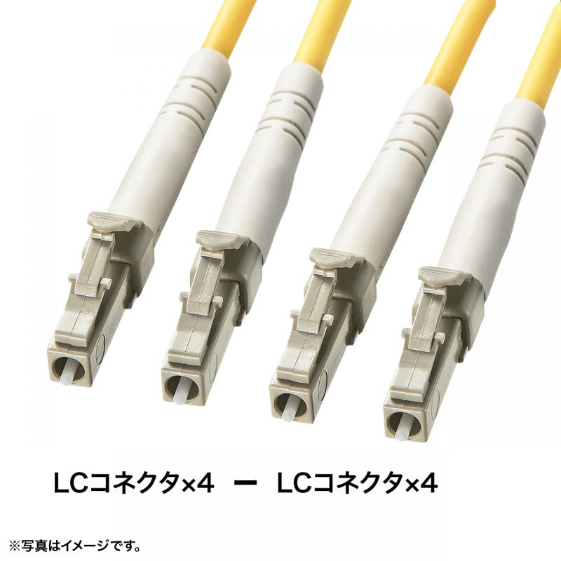 防水ロバスト光ファイバケーブル OM3 10GBASE-SR/SW規格 10Gbps マルチモード 50μm 4芯 両端LC×4 PBTチューブ 30m HKB-OM3LCLCWPRB-30の画像