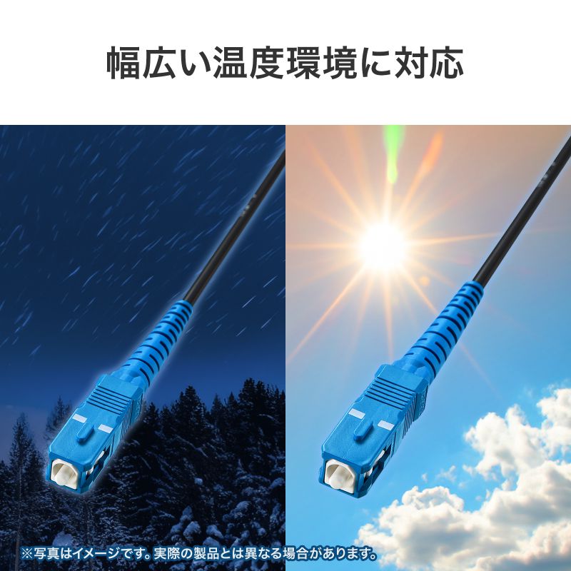 防水ロバスト光ファイバケーブル OM3 10GBASE-SR/SW規格 10Gbps マルチモード 50μm 4芯 両端SC×4 PBTチューブ 20m HKB-OM3SCSCWPRB-20の画像